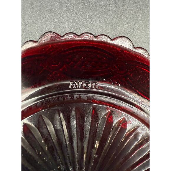 Avon Cape Cod Ruby Red Glass 7" Salad Plates-Vintage Serving-Set of 6 - Picture 7 of 8